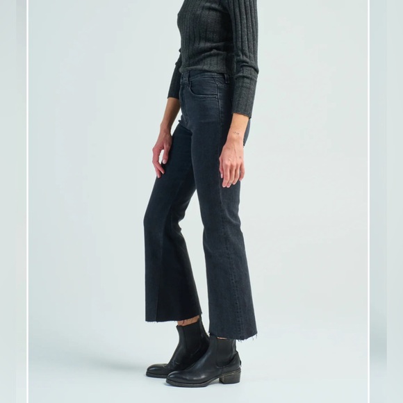 ASKK NY geek stone charcoal Flare women’s Jeans Sz 34 made in USA - Picture 1 of 10